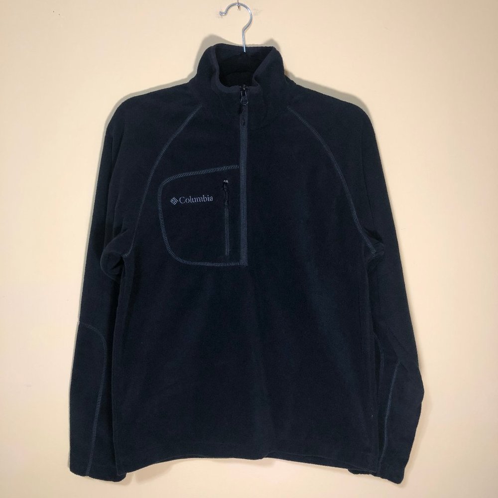 Columbia Black Half-Zip Up Fleece Sweater S